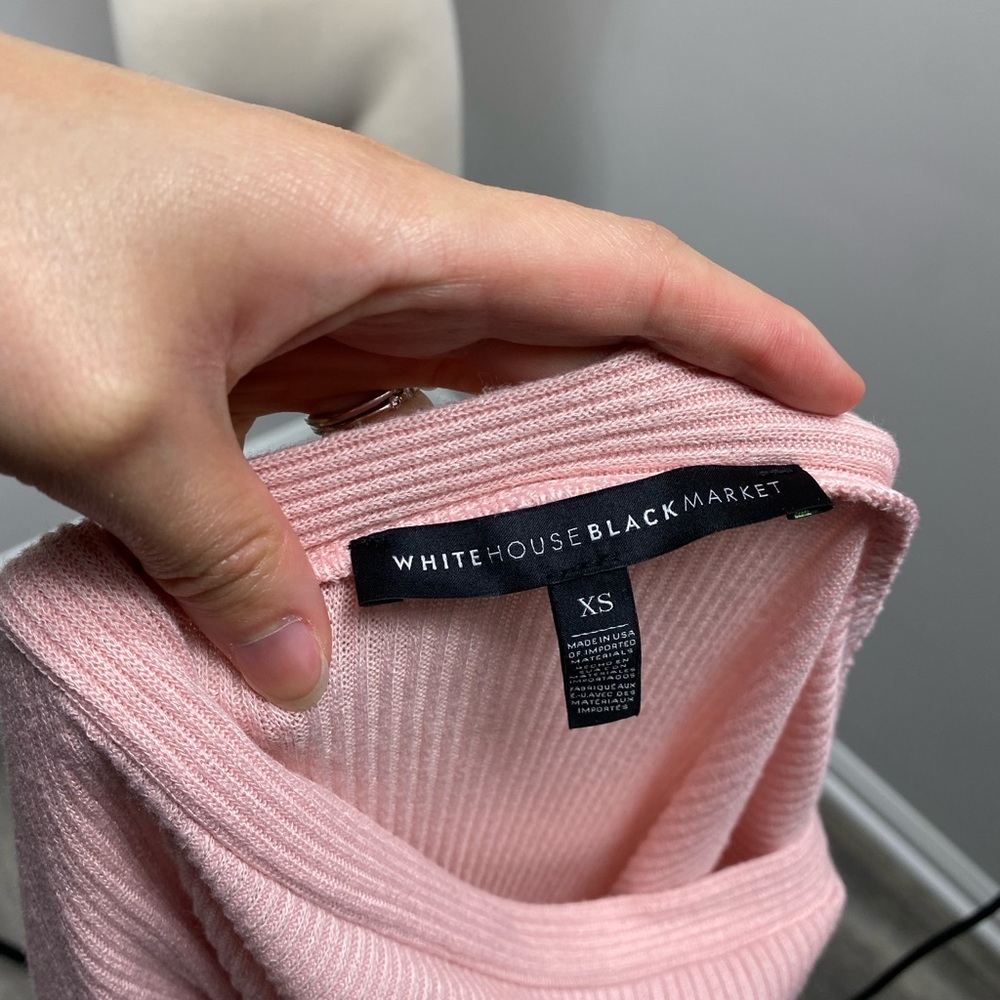 WHBM Pink Ribbed Off Shoulder Sweater - Picture 15 of 16